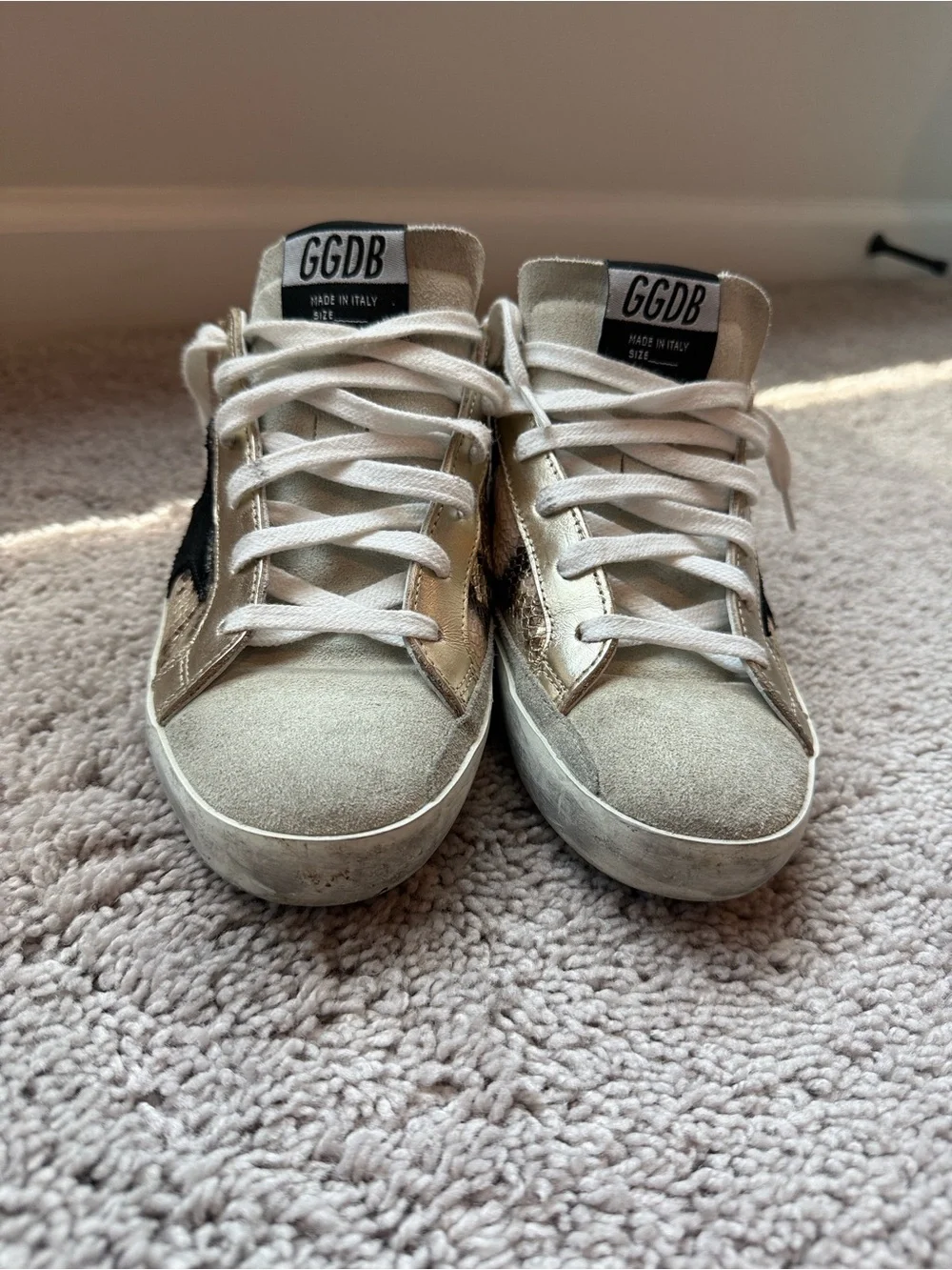 Golden Goose Women’s Sneakers with Black Star and Blue Heel - Picture 2 of 5